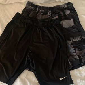 Nike Black and Gray Dri-fit Shorts Duo